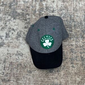 NBA Celtics Gray and Black Cap with Green Logo